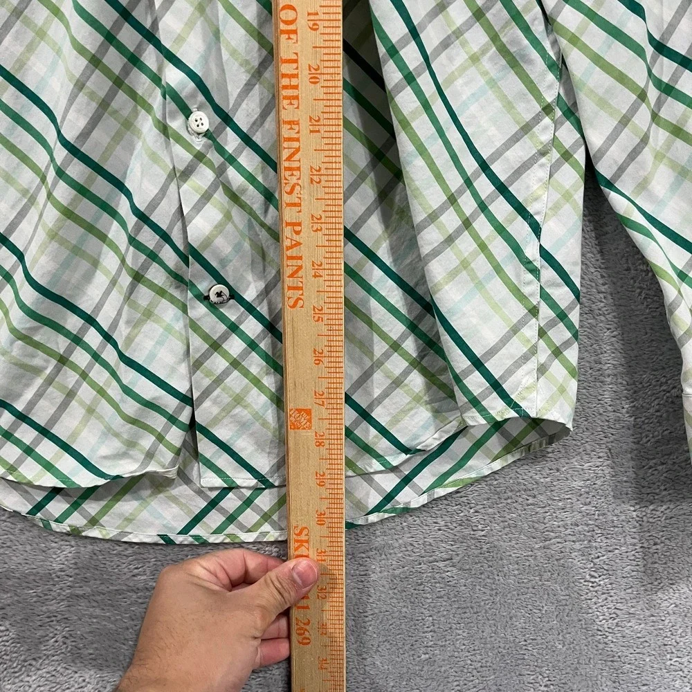 Banana Republic Men's Medium 15-15.5 Green Button-Down Long‎ Sleeves Academia